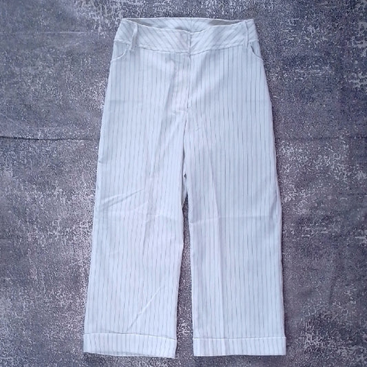 Vintage 90s White Striped Cropped Pants 725 ORIGINALS