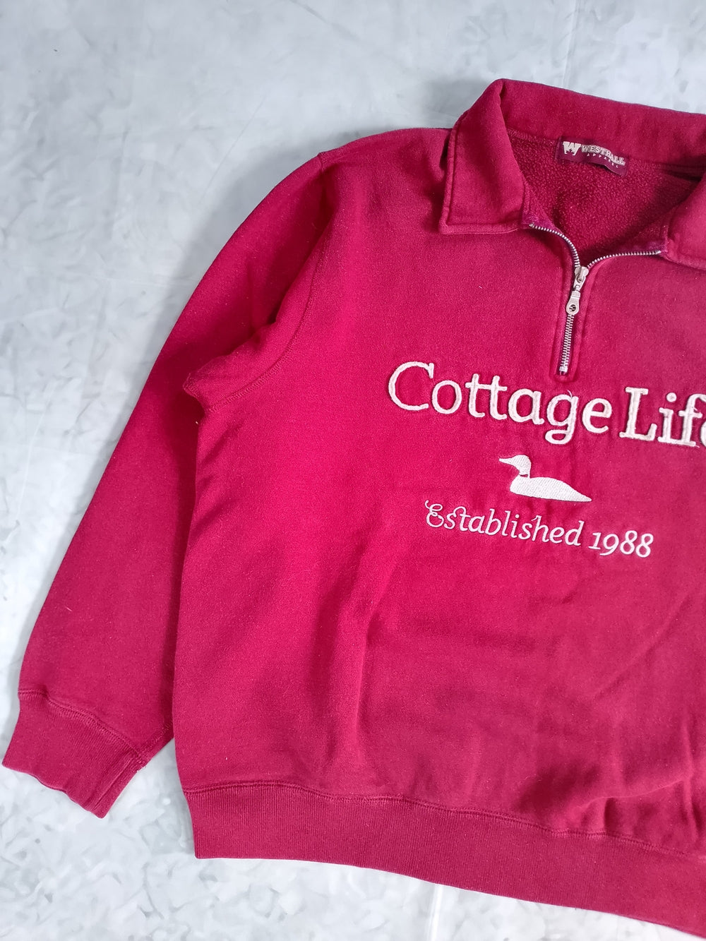 Vintage Cottage Life Loon Red Sweater