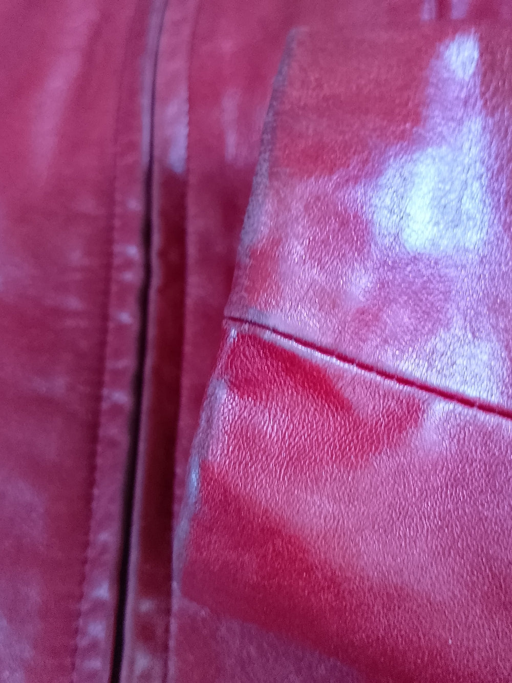 Vitnage DANIER ORANGE Leather Moto Jacket