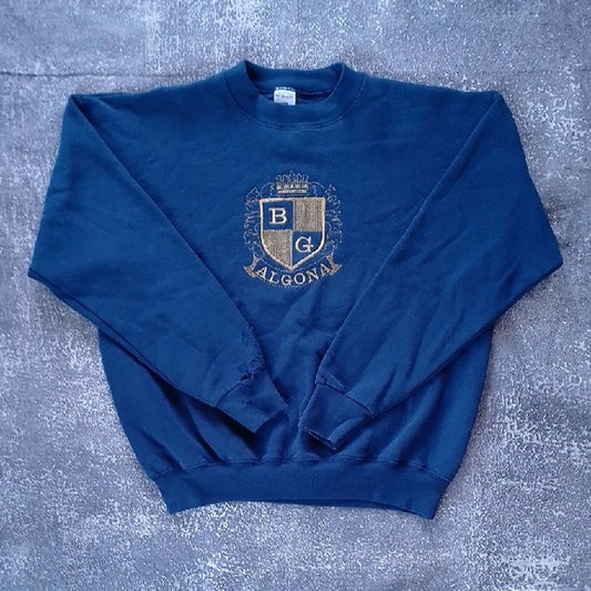 VINTAGE 90s BG ALGONA Embroidered Crewneck Sweater Fruit Of The Loom UNISEX