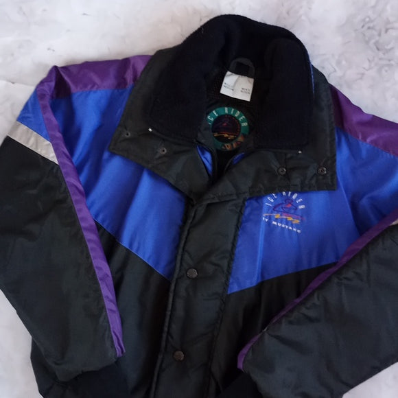 VINTAGE 1994 ICE RIDER BY MUSTANG COLOUR BLOCK WINTER JACKET