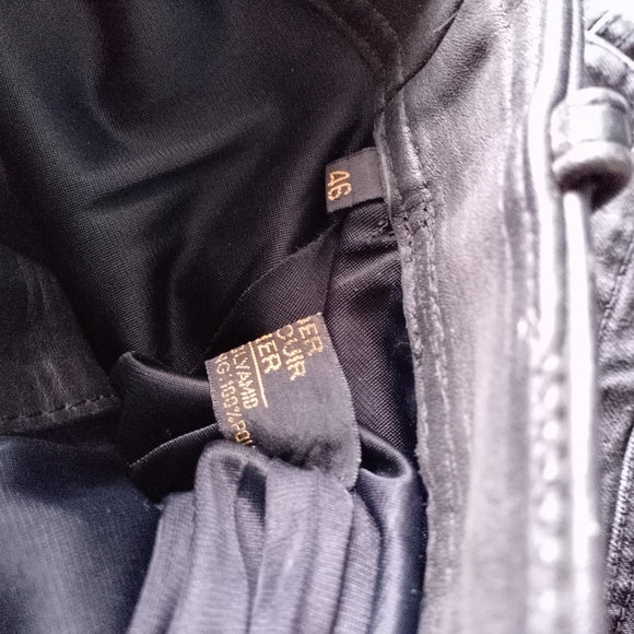 Vintage 80s Hein Gericke Black Leather Motorcycle Pants Biker