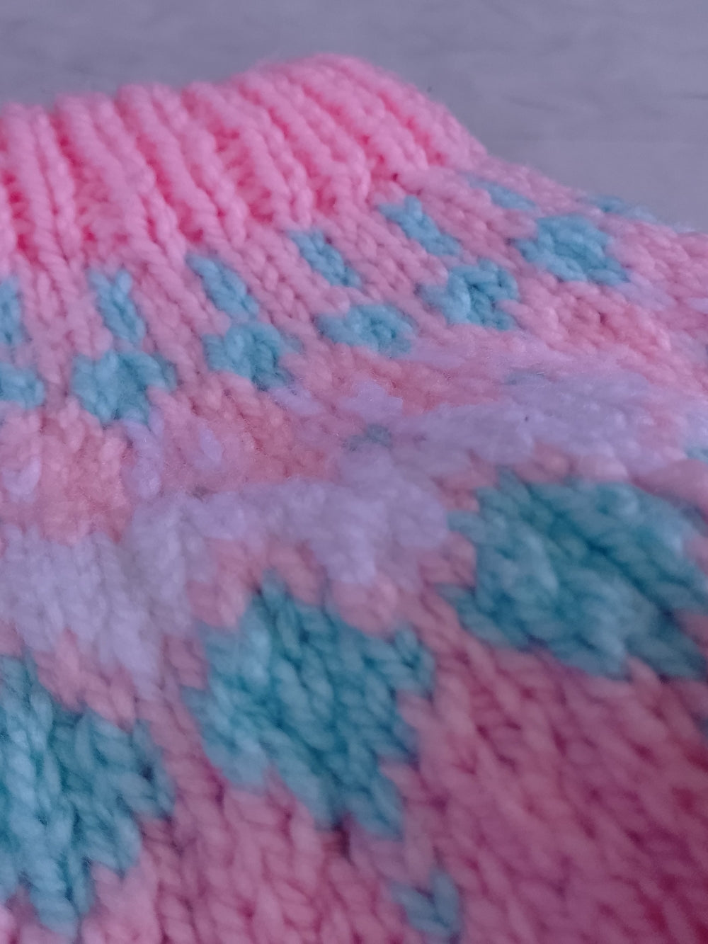 Vintage Pink Fair Isle Yoke Knit Sweater