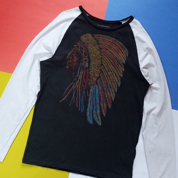 Ralph Lauren Denim & Supply Native Indigenous Head Long Sleeve T-Shirt