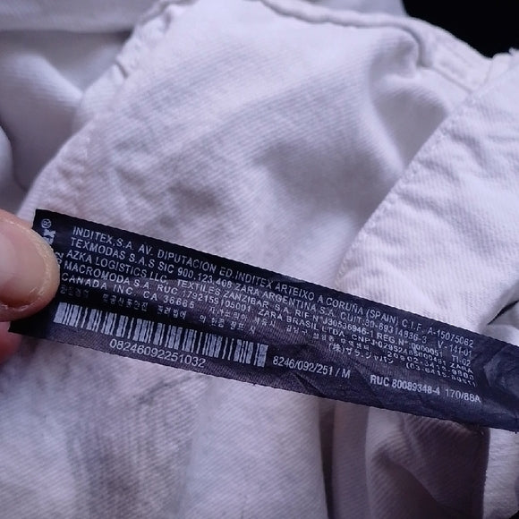 ZARA White Jumpsuit with Handprint Design