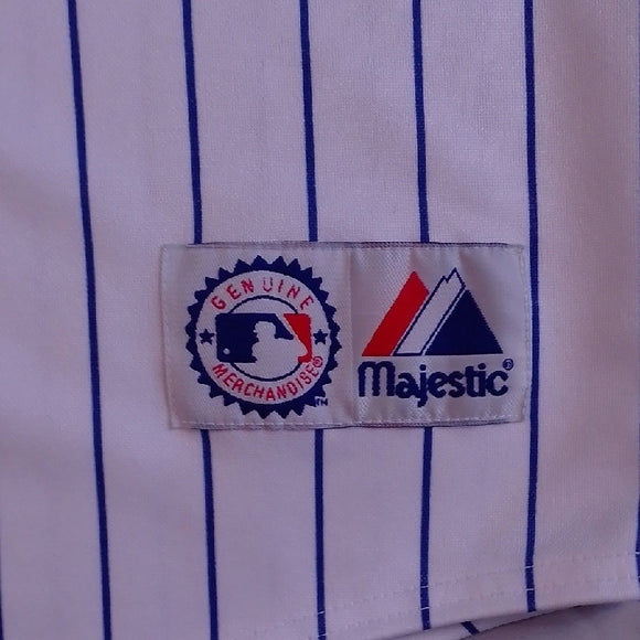 Vintage 90s MLB Mets Majestic Jersey Pinestripe Blank Unisex