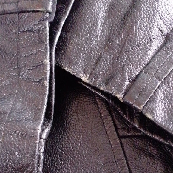Vintage 90s Leather Winter Jacket Heavy Duty PELLE CUIR HOMME