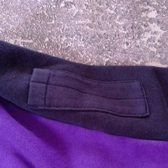 Vintage FedEx Men's Black and Purple Zip-Up Sweater Stan Herman