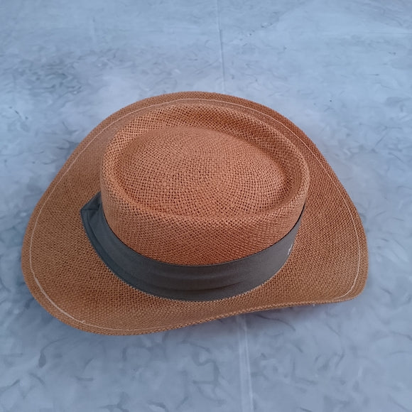 Vintage Straw Cowboy Hat Mercedes-Benz Logo Rancher Western Hat ATEXACE UNIHAT