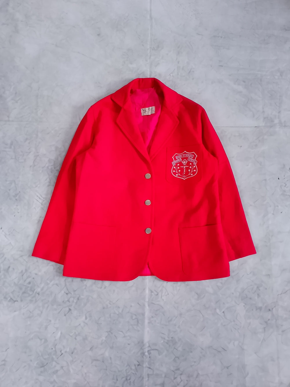 Vintage 50-60s Woodstock School Of Nursing Women's Red Blazer Jacket