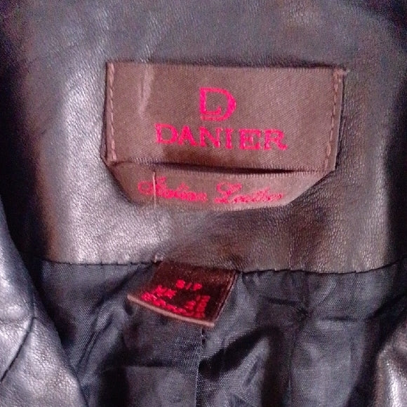 Vintage 90s Danier Classic Black Italian Leather Jacket