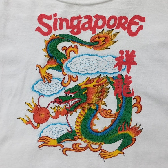 VINTAGE 90s Singapore Flying Dragon Single Stitch T-Shirt