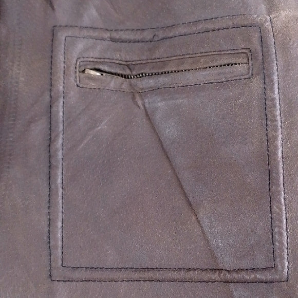 Vintage 90s NEVADA Brown Leather Jacket for Men