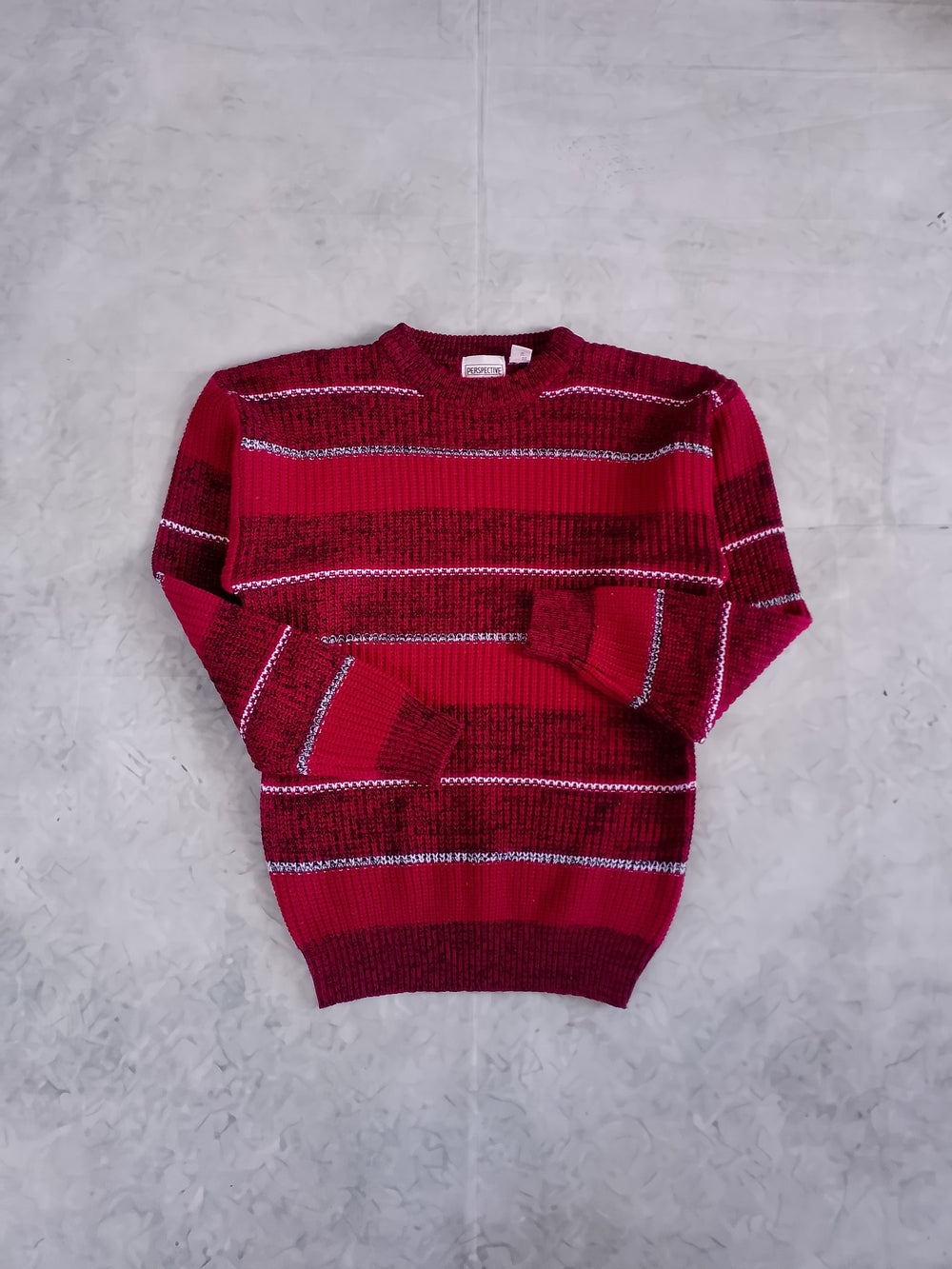 Vintage 90s Ugly Dad/Grandpa Sweater Red Striped