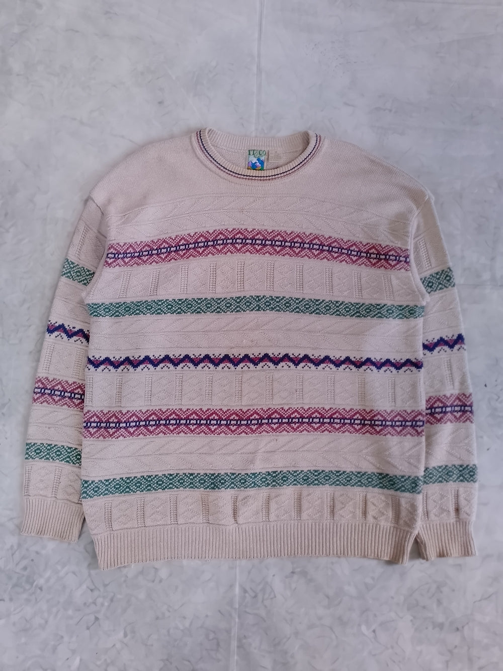 Vintage 90s TT&Co. Sport Knit Stripes Sweater