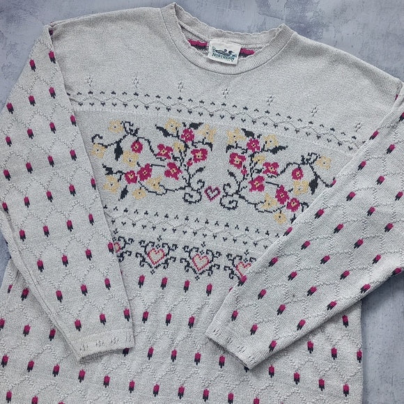 Vintage FLORAL Pattern Nothern Reflections Sweater