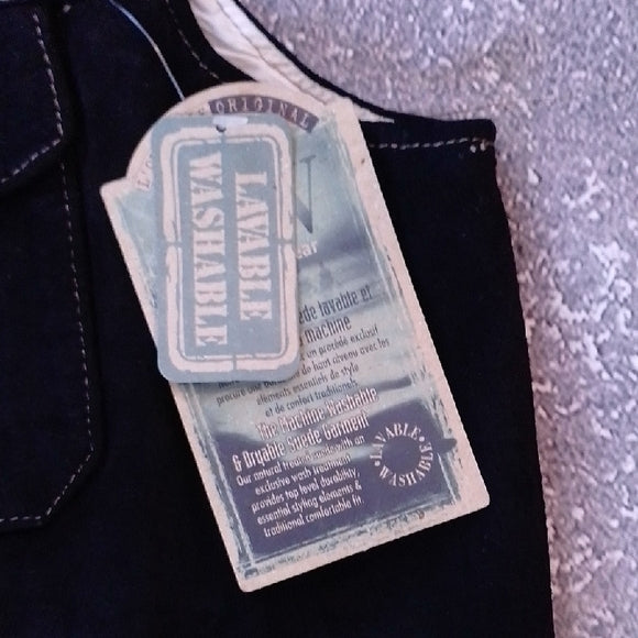 SKOTTS SUEDE WASH &amp; WEAR LEATHER BLACK VEST