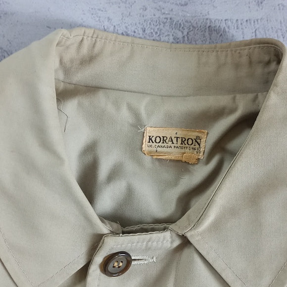 Vintage 1963 Koratron Trench Style Jacket Military Style UNISEX