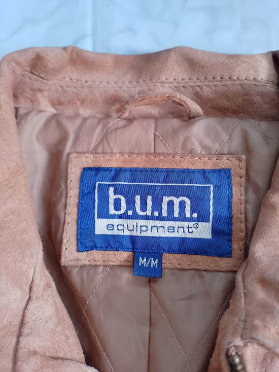 Vintage BUM Equipment Women's Tan Suede Zip Jacket