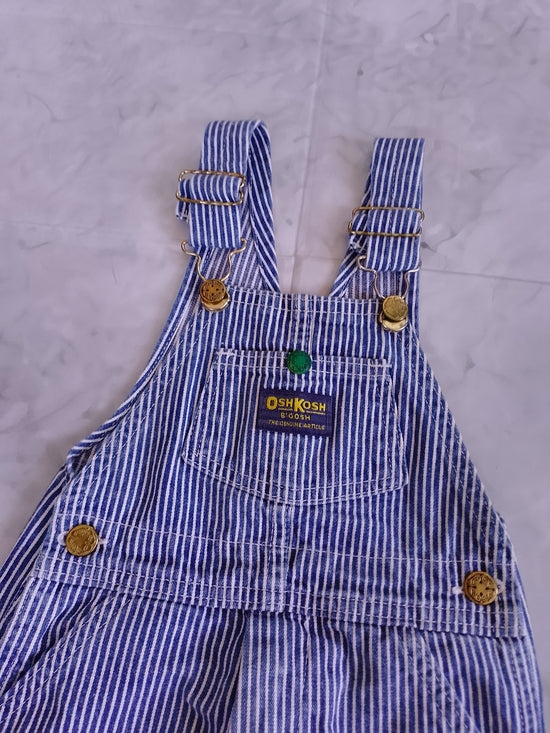 Vintage 90s Osh Kosh B'Gosh Rail Conductor Stripe Overalls