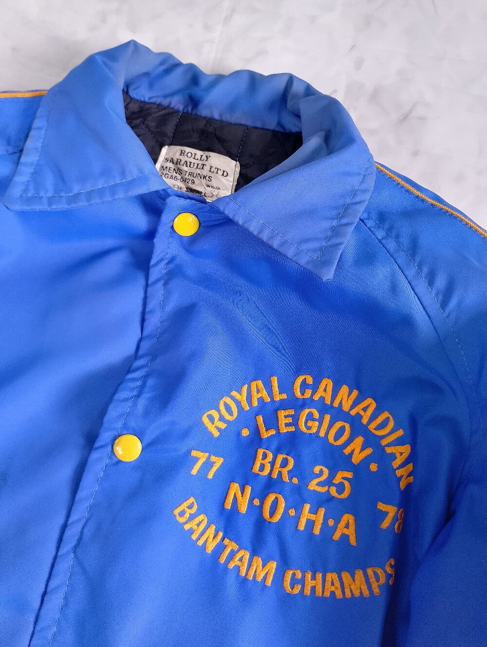 Blue Coach Jacket with Yellow Trim