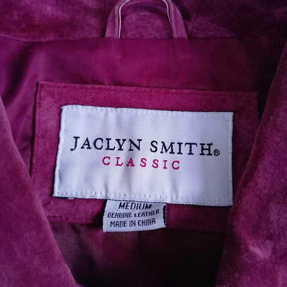 Jaclyn Smith Women’s Suede Button-Up Jacket - Berry Pink
