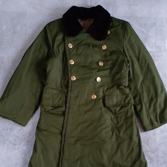 Vintage 60s-70s Chinese Extreme Cold Weather Double Breasted Military Overcoat