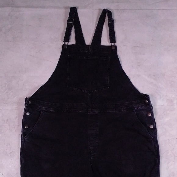 Stylish Modern Black Denim Overalls Workwear