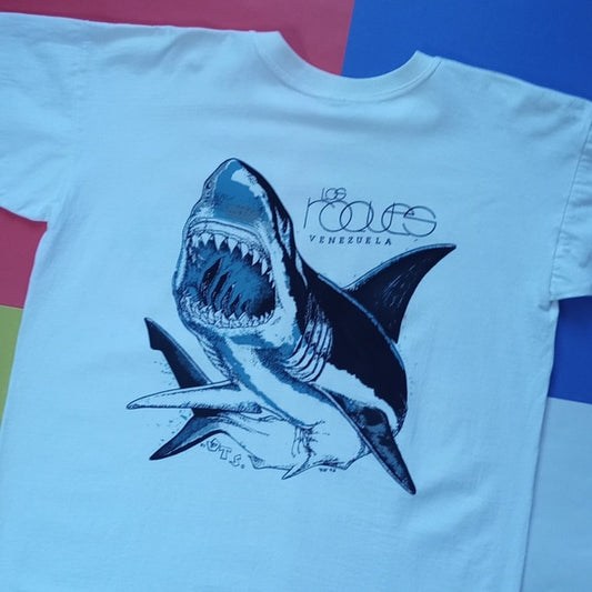 Vintage 1992 White Shark Venezuela Los Roques Graphic Single Stitch T-Shirt