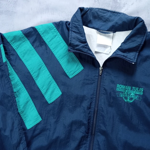 Vintage 90s Adidas Roman Tulis European Soccer School Of Excellent Windbreaker