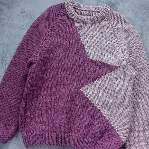 Vintage Two Tone Big Comfy Sweater UNISEX Half-Star