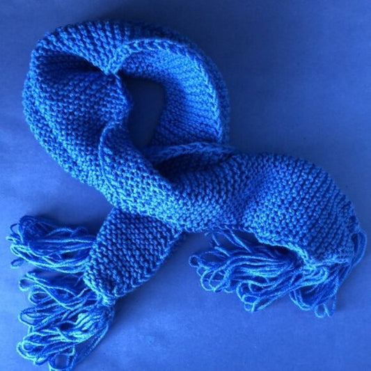 NWOT Vintage Hand-Knitted Made-in-Canada Colourful Warm Scarf