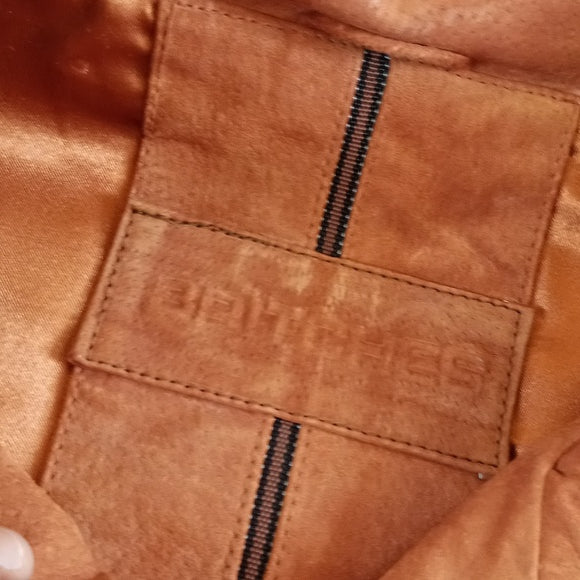 BRITCHES Leather Orange Jacket Zip-Up