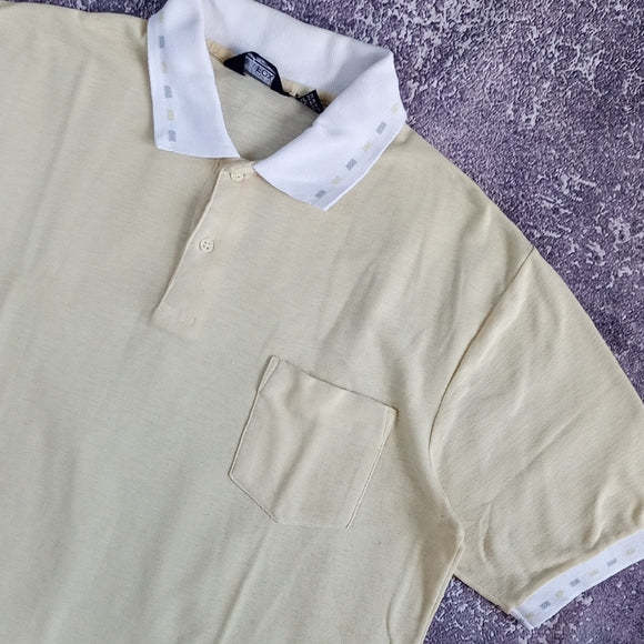 Vintage 90s FOX Classic Yellow Polo Shirt UNISEX