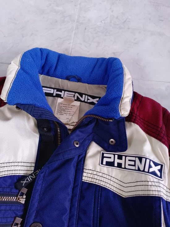 Vintage 90s Phenix Blue Burgundy White Ski Jacket