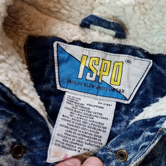 Vintage Stonewash Bomber Denim Sherpa Button-Up Jacket