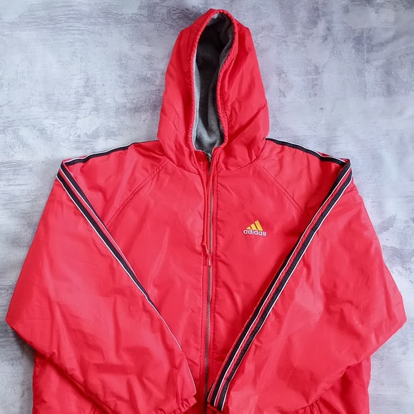 Vintage 90s Adidas Stripes RED/Yellow Essential Winter Jacket UNISEX