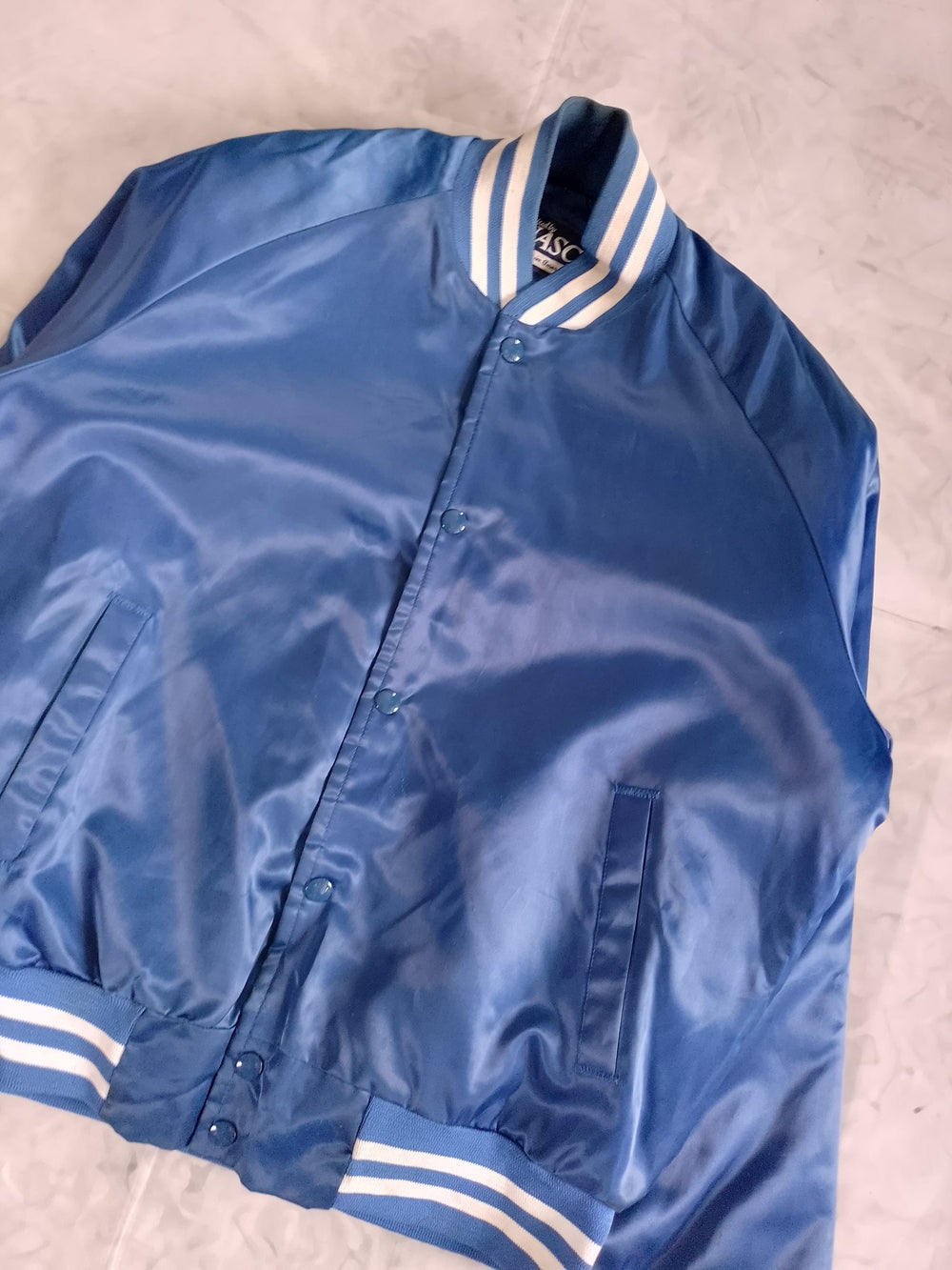 Vintage HOSA Health Occupations EMCO TECH Satin Bomber Jacket - Blue
