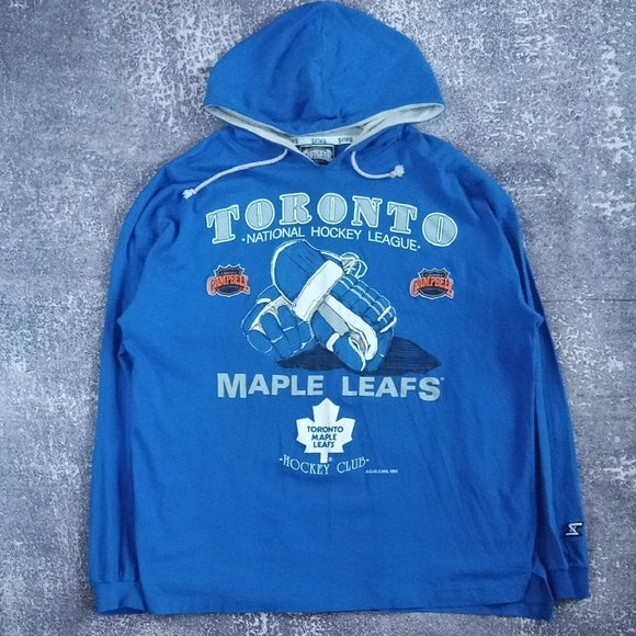 Vintage 1992 Toronto Maple Leafs Sweatshirt Sweater With Hood Single Stitch